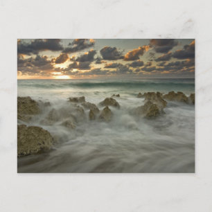 Caribbean Sea, Cayman Islands. Crashing waves 3 Postcard
