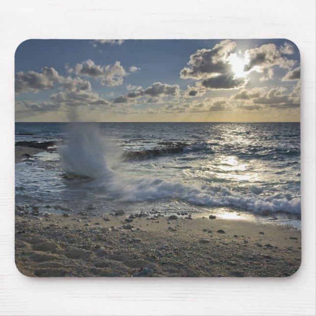 Caribbean Sea, Cayman Islands.  Crashing waves Mouse Mat (Front)