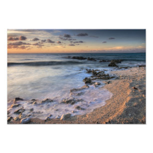 Caribbean Sea, Cayman Islands. Crashing waves Photo Print