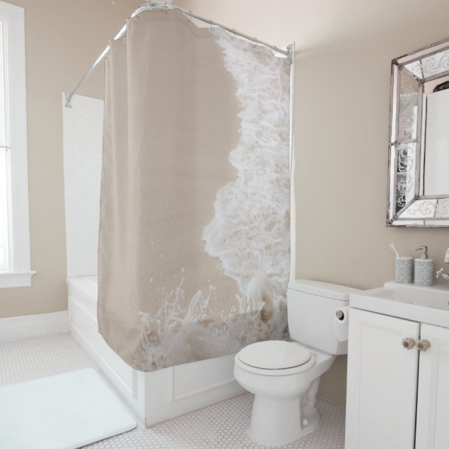 Caribbean Sea Foam Dream 6 Shower Curtain (In Situ)