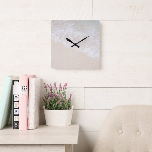 Caribbean Sea Foam Dream 7 Square Wall Clock (Reading Room)