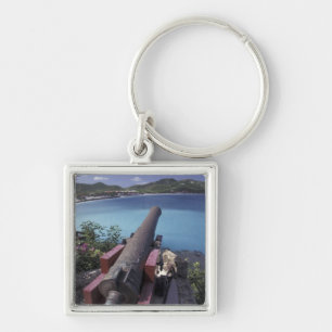 CARIBBEAN, St. Barts, Connon aiming into Bay of Key Ring