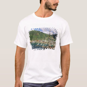 Caribbean, St. Lucia, Soufriere. Boats in T-Shirt