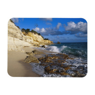 Caribbean, St. Martin, Cliffs at Cupecoy beach Magnet