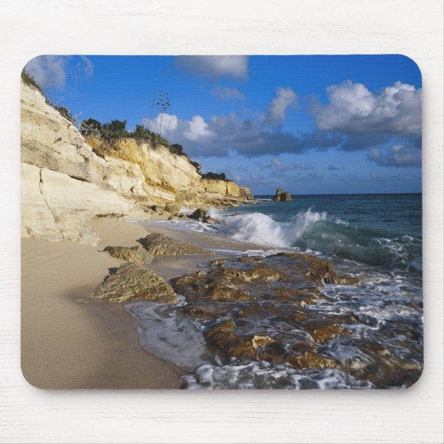 Caribbean, St. Martin, Cliffs at Cupecoy beach Mouse Mat (Front)