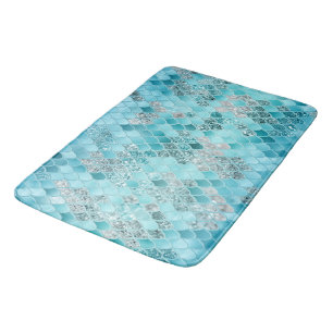 Caribbean Summer Mermaid Scales 1 Bath Mat