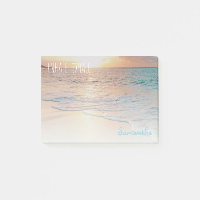 Caribbean Sunrise Inhale Exhale Tropical Beach Post-it Notes (Front)