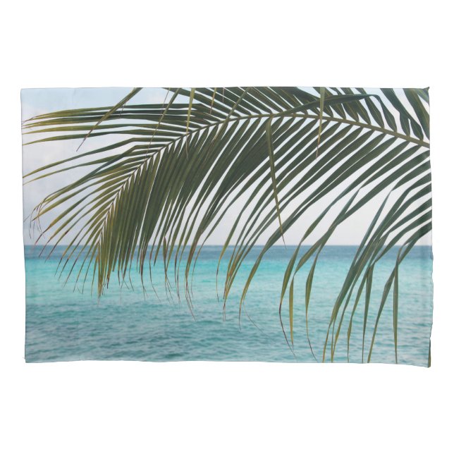 Caribbean Sunrise Ocean Palm 1 Pillowcase (Front)