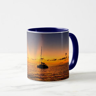 Caribbean Sunset Sailboat Coffee Mug