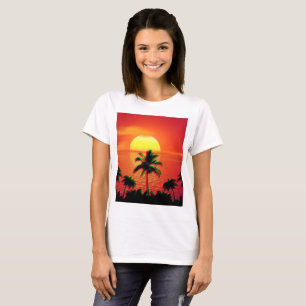 Caribbean Sunset Vaporwave Aesthetic Retro 80s 90s T-Shirt