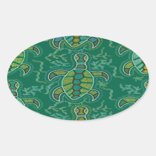 Caribbean Tortuga Oval Sticker