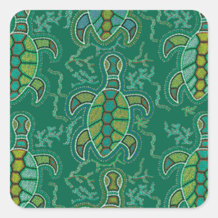 Caribbean Tortuga Square Sticker