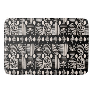 Caribbean Tribal Mudcloth: Black, White, Bath Mat