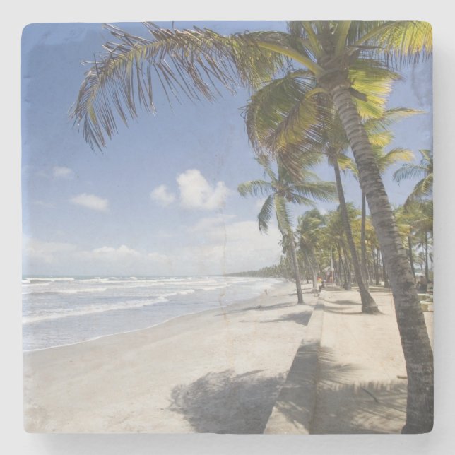 Caribbean - Trinidad - Manzanilla Beach on Stone Coaster (Front)