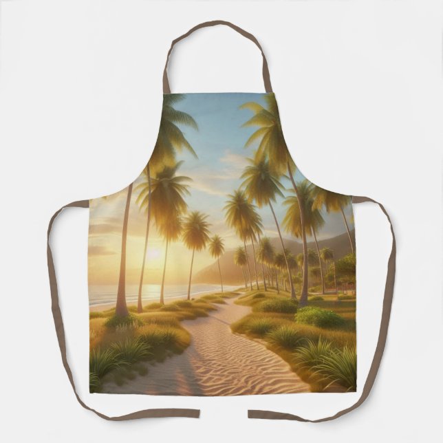 Caribbean/tropical/Hawaiian beach sunset Apron (Front)