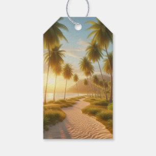 Caribbean/tropical/Hawaiian beach sunset Gift Tags