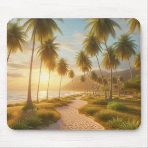 Caribbean/tropical/Hawaiian beach sunset Mouse Mat
