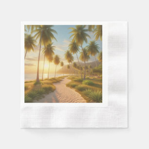 Caribbean/tropical/Hawaiian beach sunset Napkin