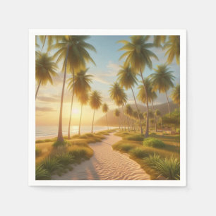Caribbean/tropical/Hawaiian beach sunset Napkin