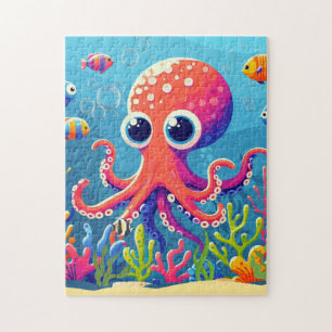 Caribbean/tropical/Hawaiian cute octopus Jigsaw Puzzle