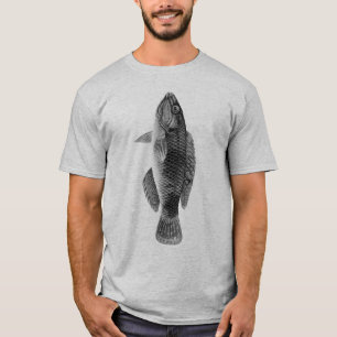 Caribbean Tropical Reef Fish, Black, White & Grey T-Shirt