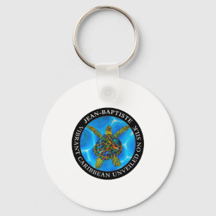 Caribbean unveiled on silk. - Rainbow Sea Turtle Key Ring