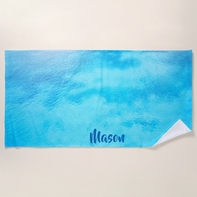 Caribbean Vacation (with personalised name) Beach Towel (Front)