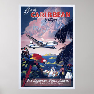 Caribbean - Vintage Pan Am Travel Poster Prints