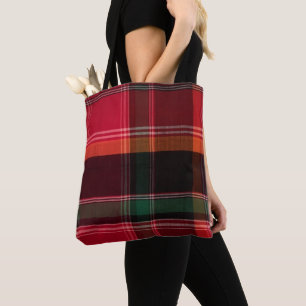  Caribbean Virgin Islands Madras Plaid Pattern Tote Bag