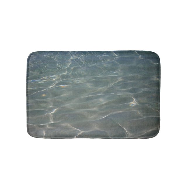 Caribbean Water Abstract Blue Nature Bath Mat (Front)