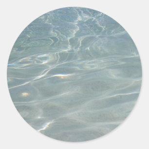 Caribbean Water Abstract Blue Nature Classic Round Sticker