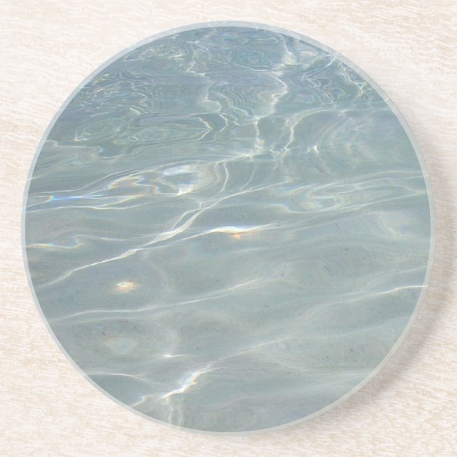 Caribbean Water Abstract Blue Nature Coaster (Front)