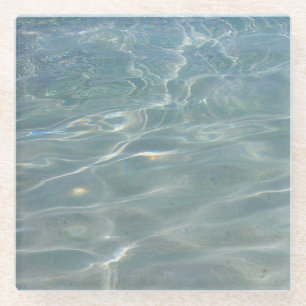 Caribbean Water Abstract Blue Nature Glass Coaster