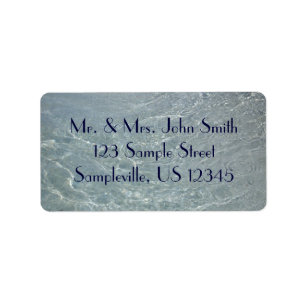 Caribbean Water Abstract Blue Nature Label