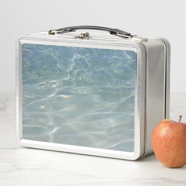 Caribbean Water Abstract Blue Nature Metal Lunch Box (In Situ)