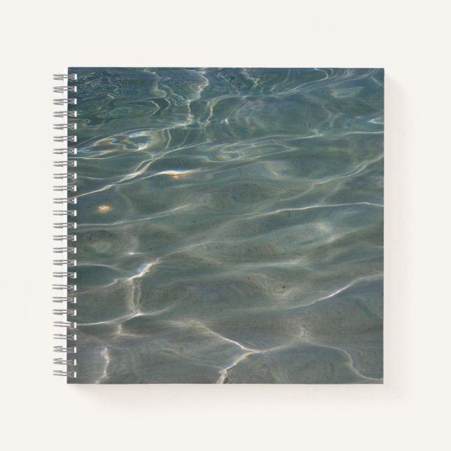 Caribbean Water Abstract Blue Nature Notebook (Front)