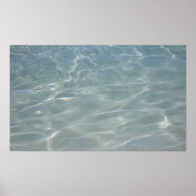 Caribbean Water Abstract Blue Nature Poster (Front)