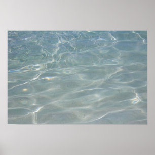 Caribbean Water Abstract Blue Nature Poster