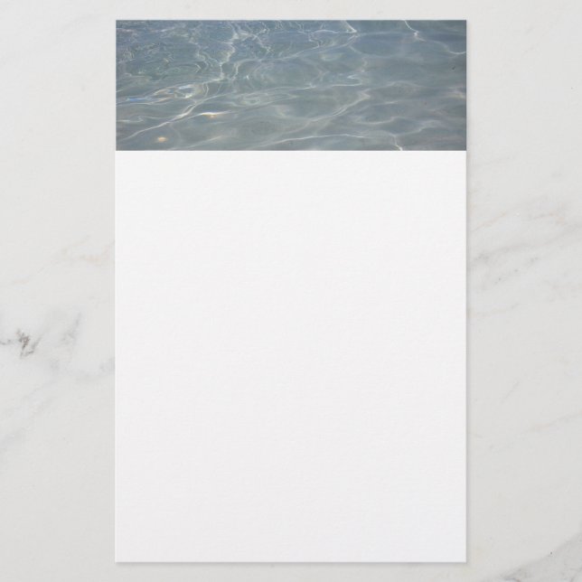 Caribbean Water Abstract Blue Nature Stationery (Front)