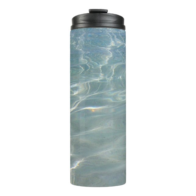 Caribbean Water Abstract Blue Nature Thermal Tumbler (Front)