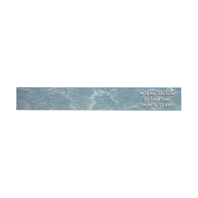 Caribbean Water Abstract Blue Nature Wrap Around Label (Individual)