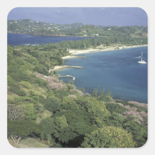 Caribbean, West Indies, St. Lucia. View of Square Sticker