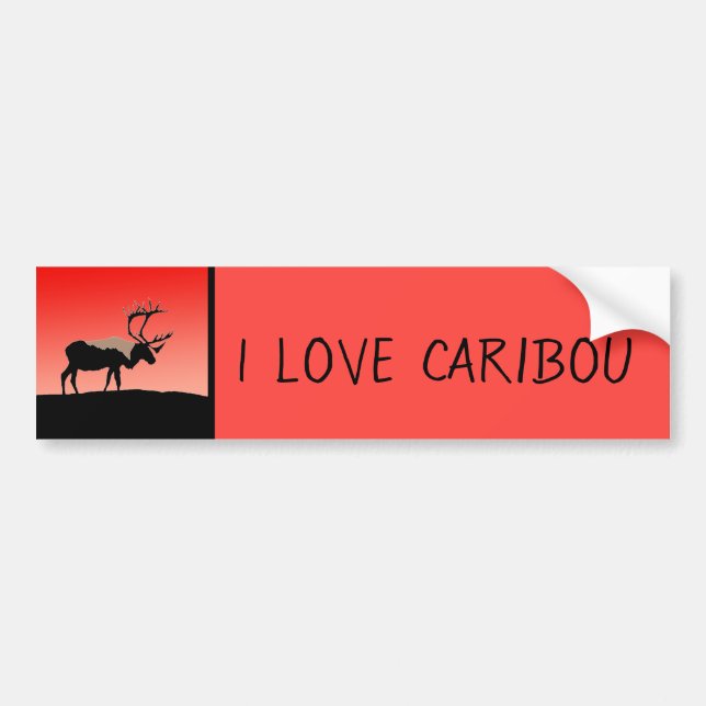 Caribou at Sunset  - Original Wildlife Art Bumper Sticker (Front)