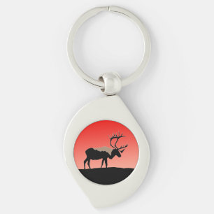 Caribou at Sunset  - Original Wildlife Art Key Ring