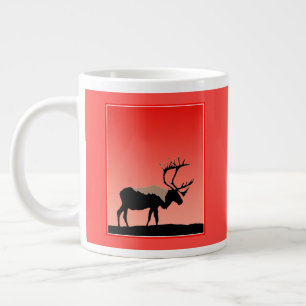 Caribou at Sunset  - Original Wildlife Art Large Coffee Mug