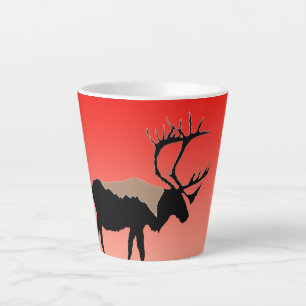 Caribou at Sunset  - Original Wildlife Art Latte Mug