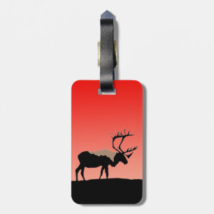 Caribou at Sunset - Original Wildlife Art Luggage Tag