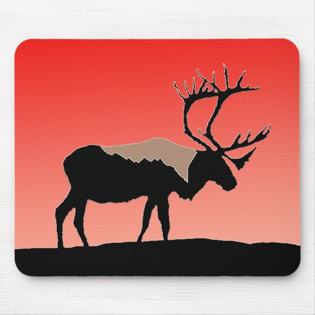 Caribou at Sunset  - Original Wildlife Art Mouse Mat (Front)