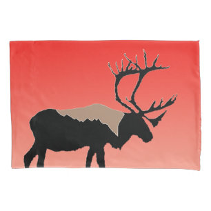 Caribou at Sunset  - Original Wildlife Art Pillowcase