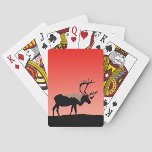 Caribou at Sunset - Original Wildlife Art Playing Cards